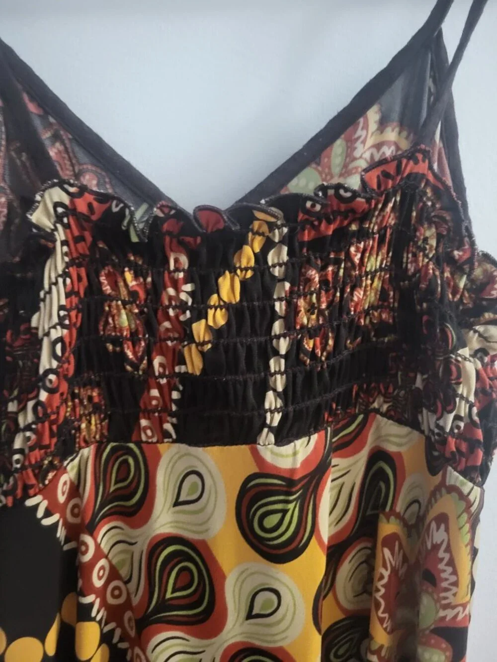 Terra Nostra Boho Patchwork Print V-Neck Maxi Dress - M - Picture 4 of 8